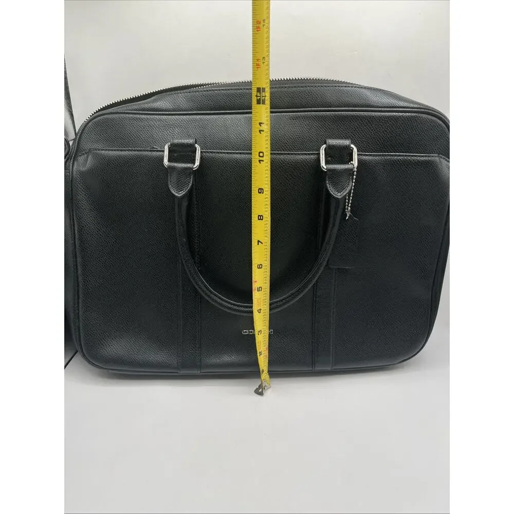 Coach Metropolitan Black Leather Briefcase Handbag Laptop Bag AS IS DAMAGED READ